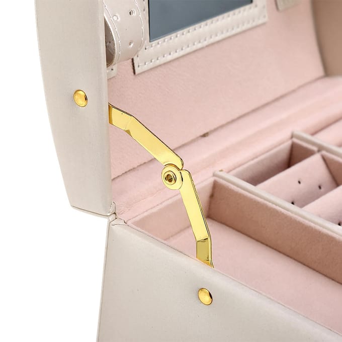 Drie Laags Sieraden Opbergdoos PU Oorbellen Kettingen Display Case Kast Wit? zwart