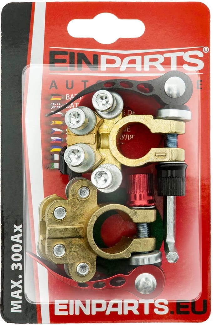 Einparts Accu-Aansluitingen 12V 40A Set Met Isolatie En Bijsleutel