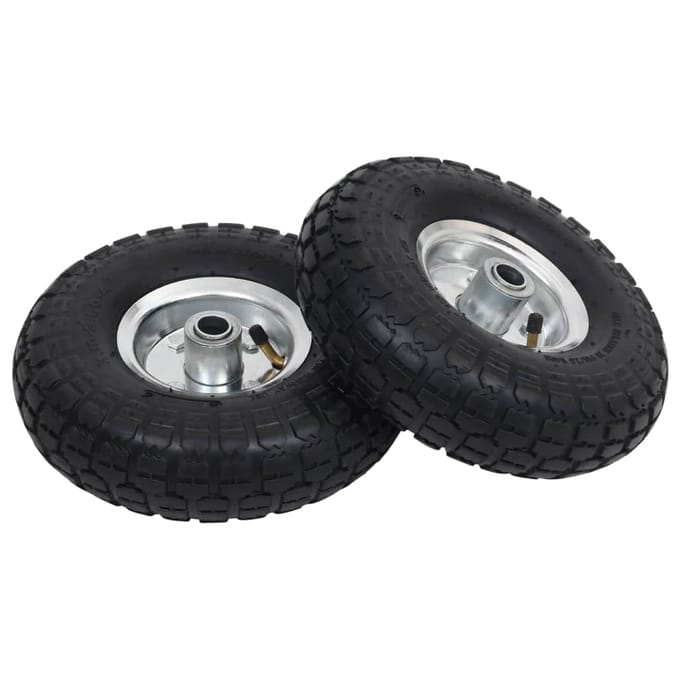 vidaXL - Steekwagenwielen - 4,10/3,50-4 - (260x83) - rubber - 2 - st