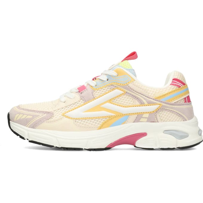 POSH by Poelman GINNY Dames Sneakers - Wit met gele combinatie
