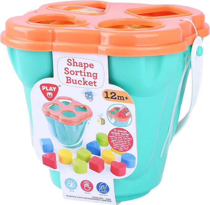 Playgo - Vormenstof sorteer emmer - jonotoys