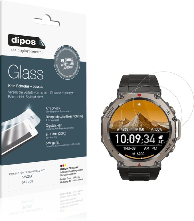 dipos – 2x Pantserfolie geschikt voor SWZEC Sekoda | 9H Screenprotector