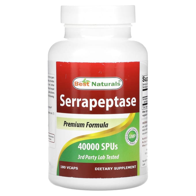 Serrapeptase, 40 000 Spu, 180 Vcaps