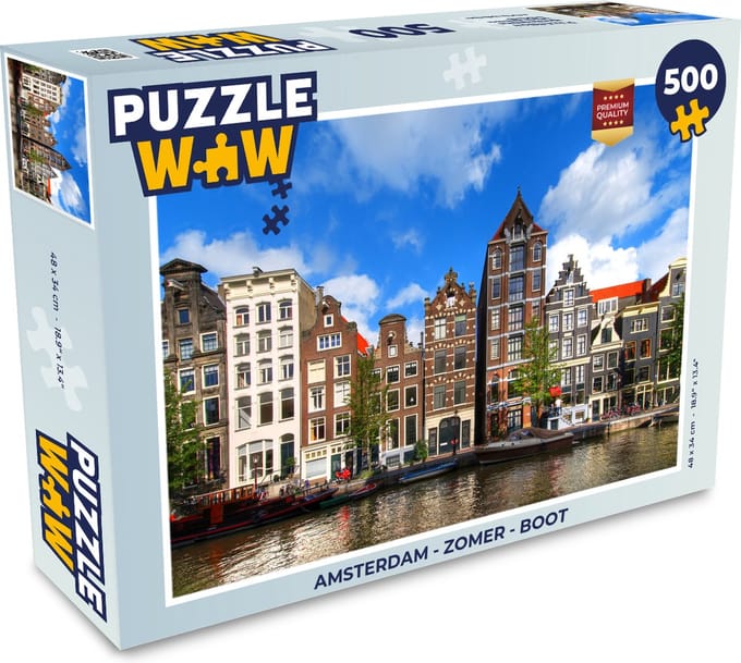 Puzzel Amsterdam - Zomer - Boot - Legpuzzel - Puzzel 500 stukjes