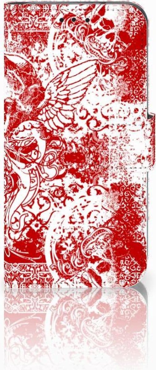 Telefoonhoesje met Naam Samsung Galaxy S10e Angel Skull Rood