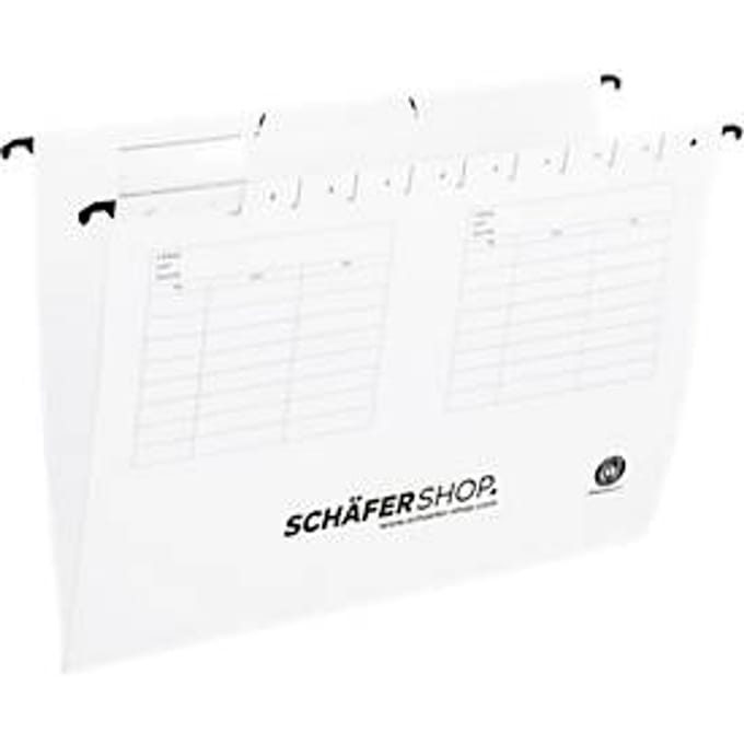 Schäfer Shop Select  hangmappen, voor formaten tot A4, opening aan de zijkant, wit