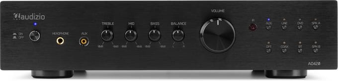 Stereo versterker - Audizio AD420B - 4-kanaals hifi versterker met Bluetooth - Subwoofer aansluiting