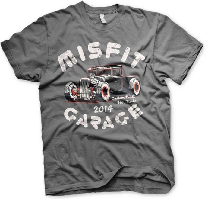 Misfit Garage Heren Tshirt -S- Power Pick Grijs