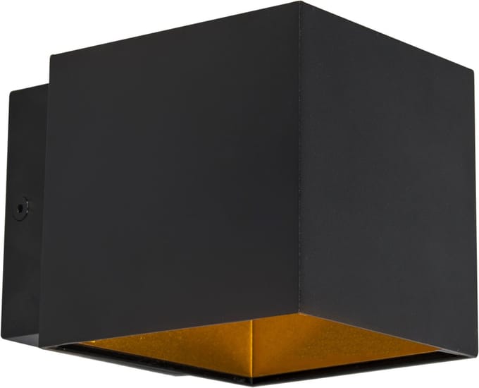 QAZQA Caja - Wandlamp - 1 lichts - zwart