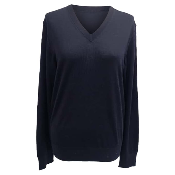 Dolce & Gabbana gebreide V-hals trui van marineblauwe wol