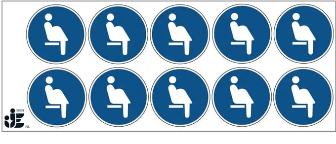 Zitplaats zwangere vrouwen sticker | 5 cm - 10 stuks per vel