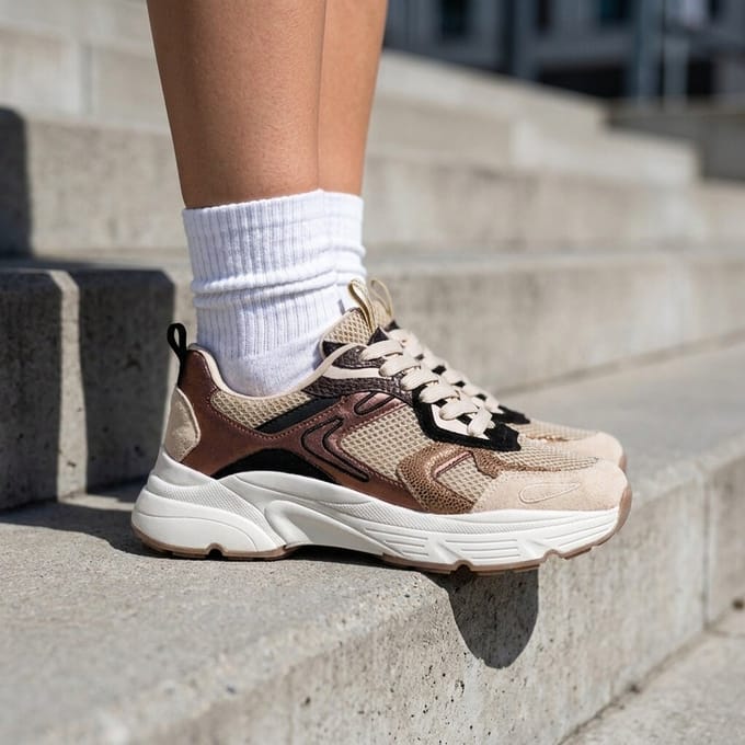 Cellini Sneakers koper Suède/ Mesh - Maat 42