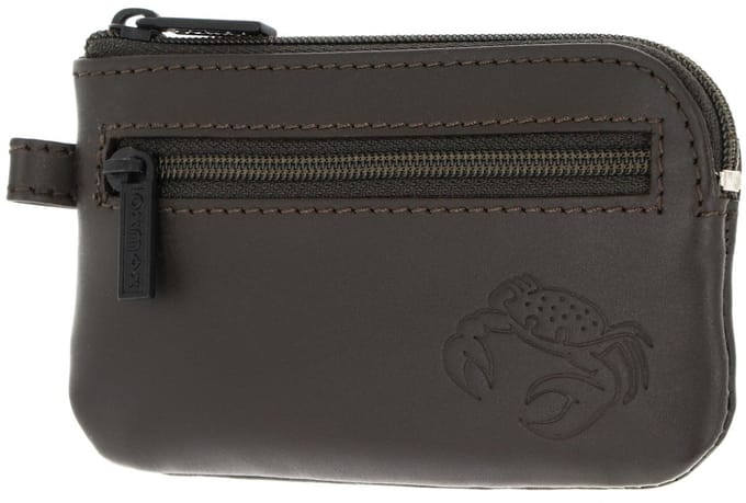 oxmox Leren sleutelgeval Leather Keyholder Crab 2.0 Embossed Brown donkerbruin