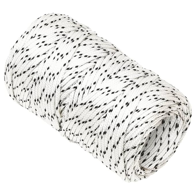 vidaXL - Boottouw - gevlochten - 2 - mmx50 - m - polyester - wit