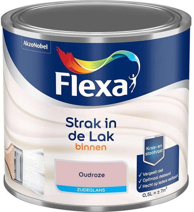 Flexa - Strak In De Lak Binnenlak Zijdeglans - Oudroze - Mengverf - 500 Ml