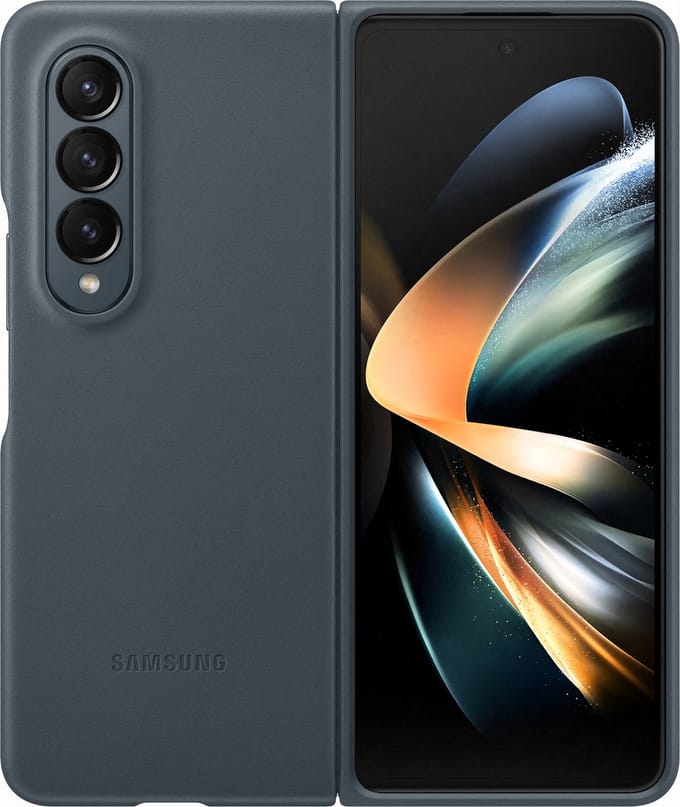 Samsung Leather Cover - Samsung Galaxy Z Fold4 - Graygreen