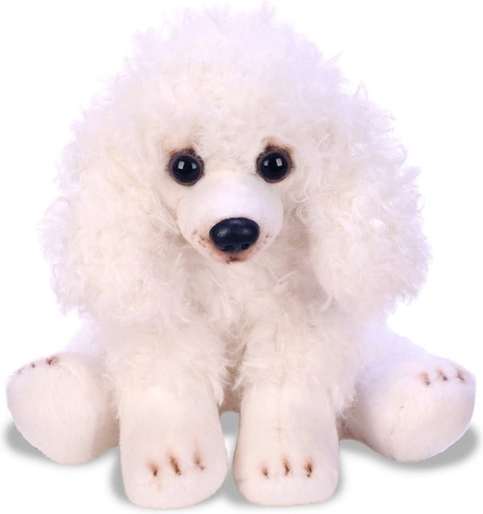 Suki Knuffel Poedel hond - wit - 12 cm - pluche - knuffelhond - knuffeldieren