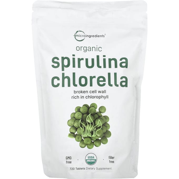 Micro-ingrédients, Spiruline Chlorella Bio, 720 comprimés