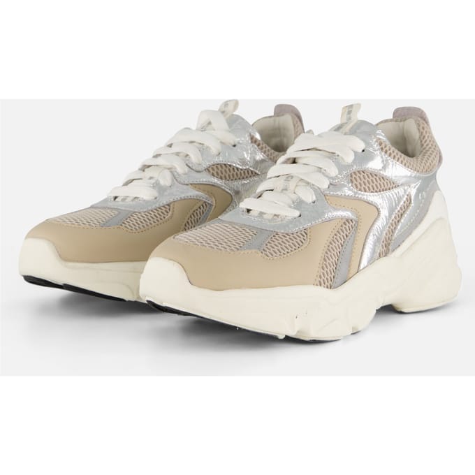 Muyters Muyters Metallic Sneakers zilver Leer