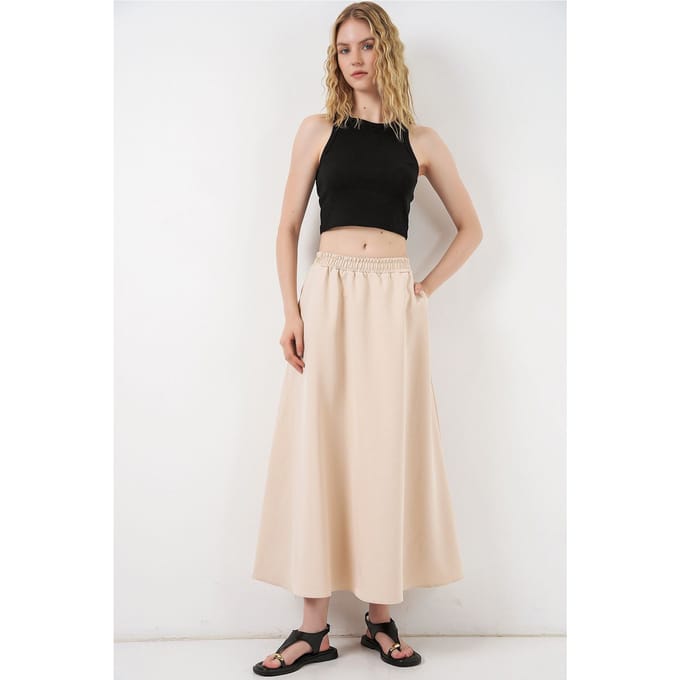 Hoge Taille A-Lijn Maxi Rok