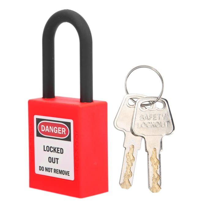 38mm Lockout Lock Nylon Industriële Engineering Isolatie Veiligheid Stofdicht Apparaat voor BouwplaatsRood rood