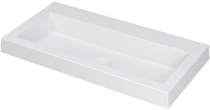 INK Dock Wastafel Polystone Zonder Kraangat - 800x400x60 mm - Mat Wit