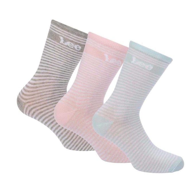 Lee Katoenmix enkelsokken voor dames (set van 3) (Roze)