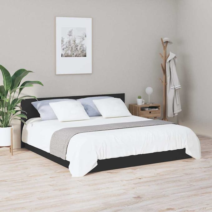 vidaXL - Hoofdbord - 200x1,5x80 - cm - bewerkt - hout - zwart