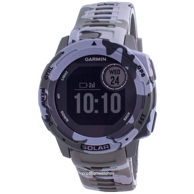 Garmin Instinct Solar Tactical Edition Lichen Camo Siliconen Band 010-02293-06 Multisporthorloge zwart