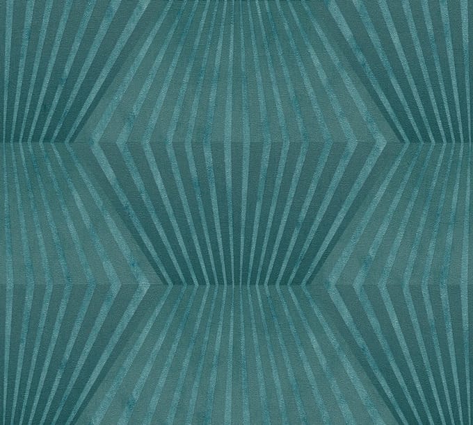 ART DECO BEHANG | Metallic Lijnenpatroon - groen - A.S. Création Titanium 3