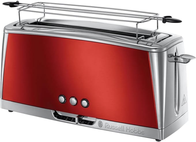 Russell Hobbs 23250-56 Luna Solar Red Long Slot - Broodrooster - Rood