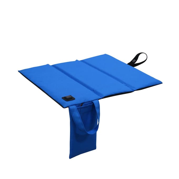 Coussin de siège chauffant Rechargeable USB pour l'extérieur, chaise pliante Portable, tapis de siège, 3 niveaux de chauffage bleu