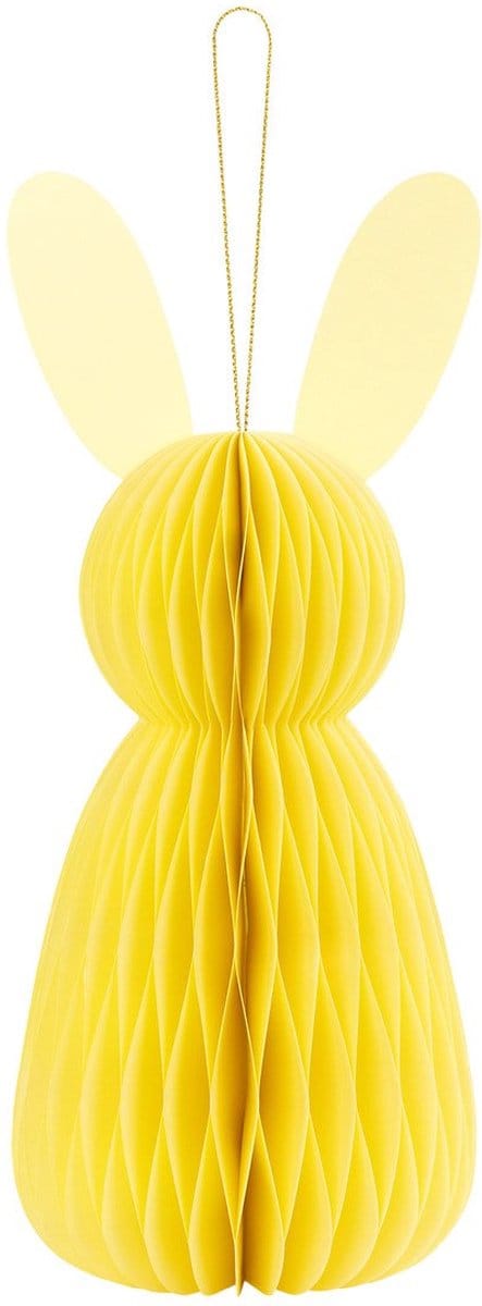 PartyDeco - Honeycomb bunny geel (30 cm)