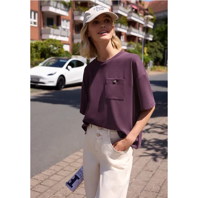 Shirt met Silk-Look en borstzakje