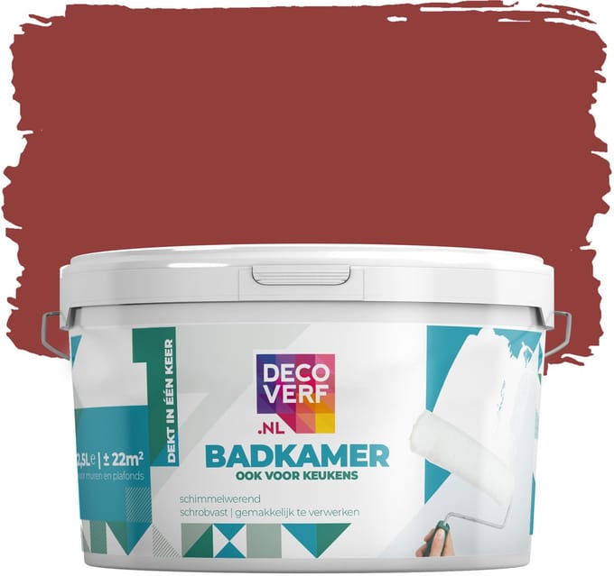 Decoverf badkamerverf 2.5L robijnrood