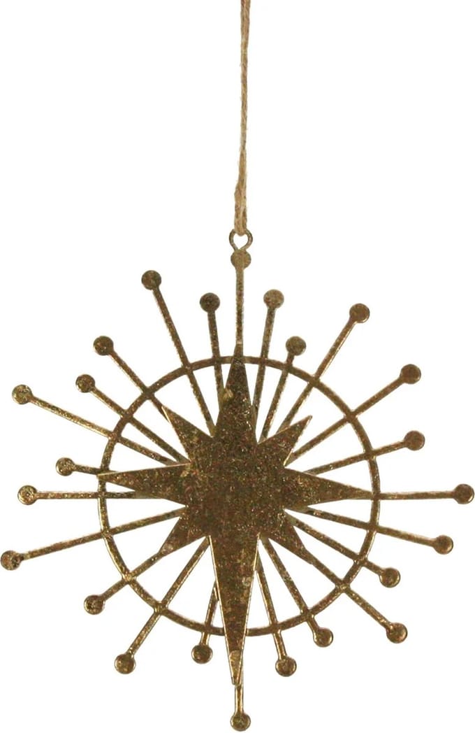 Ornament Ster metaal goudkleurig Ø13,5cm