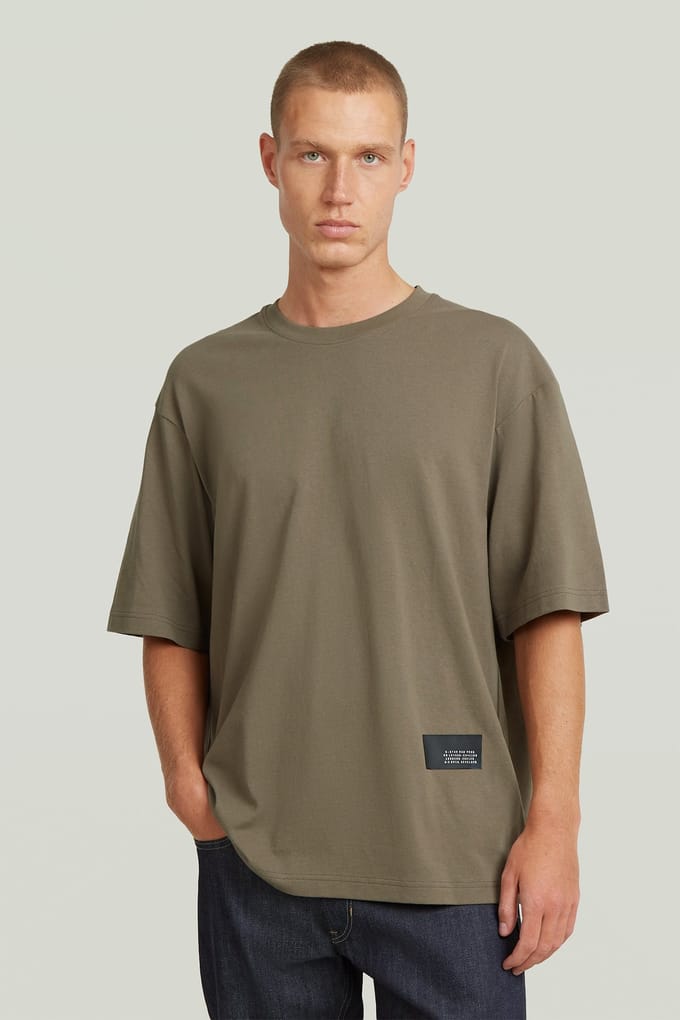 G-Star Badge Boxy R T Dark Brown Taglia: M | Magliette basic Outlet | Uomo | Marrone
