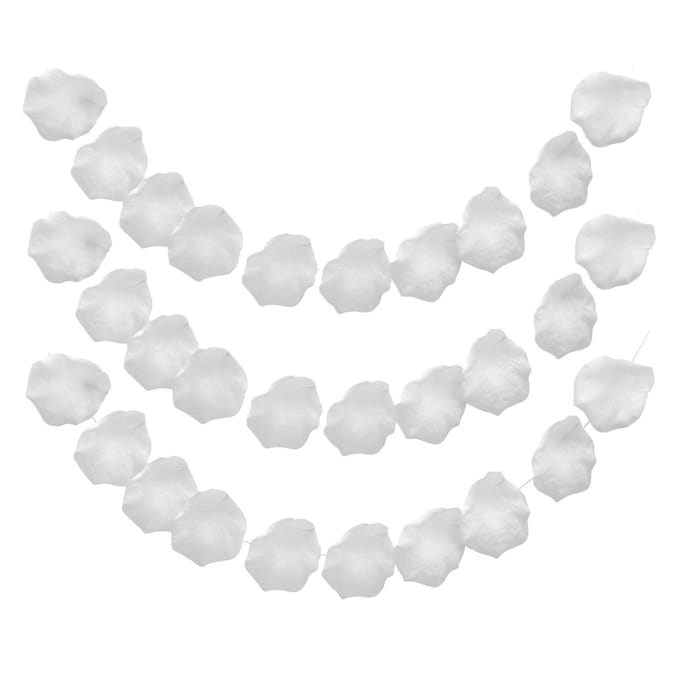 Chaks Rozenblaadjes slinger - 3x - wit - 10 bladeren - bruiloft/Valentijn - 180 cm - feest slinger -
