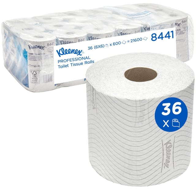 Kleenex - Toiletpapier kleenex 8441 2-laags 600vel wit