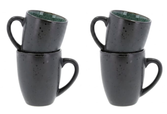 Bitz Gastro Mok 30cl zwart/groen set van 4