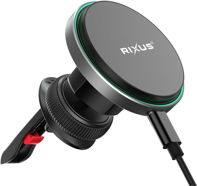 Rixus RXWC12 MagSafe Charging Compatible Air Vent Mount Black