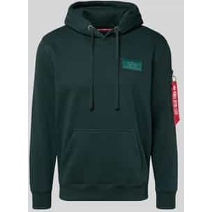 Regular fit hoodie met logopatch