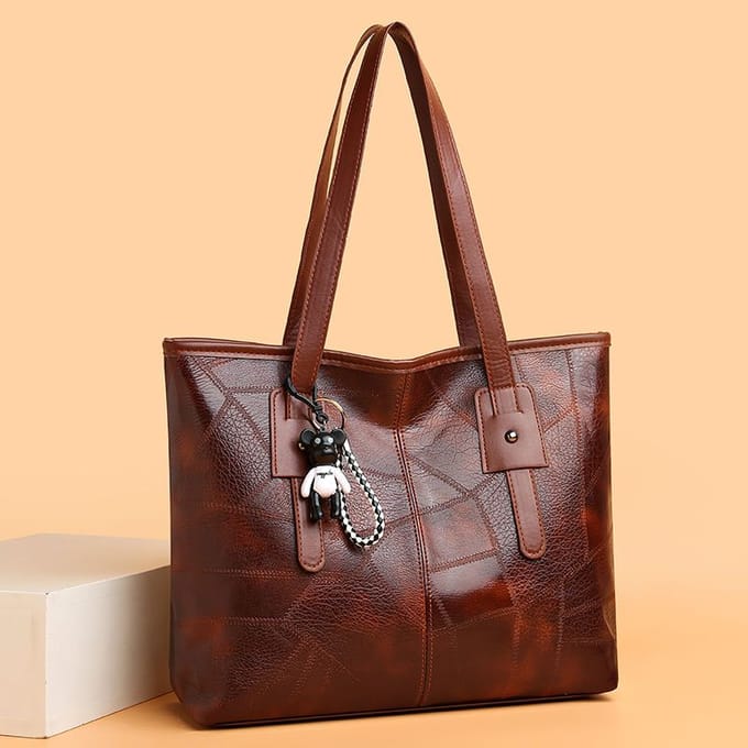 Dames Handtas Splicing Tote Bag Casual Schoudertas Grote Capaciteit Veelzijdige Commuter Handtas 33*12*28cm
