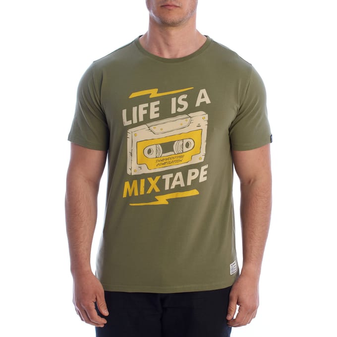 Heren Korte Mouwen Grafisch Katoenen T-Shirt HS24MTS24