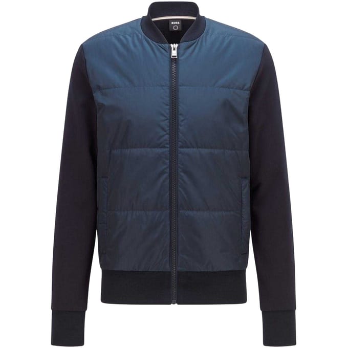 Boss Heren Skiles Gewatteerde Hybrid Jas (Marineblauw)