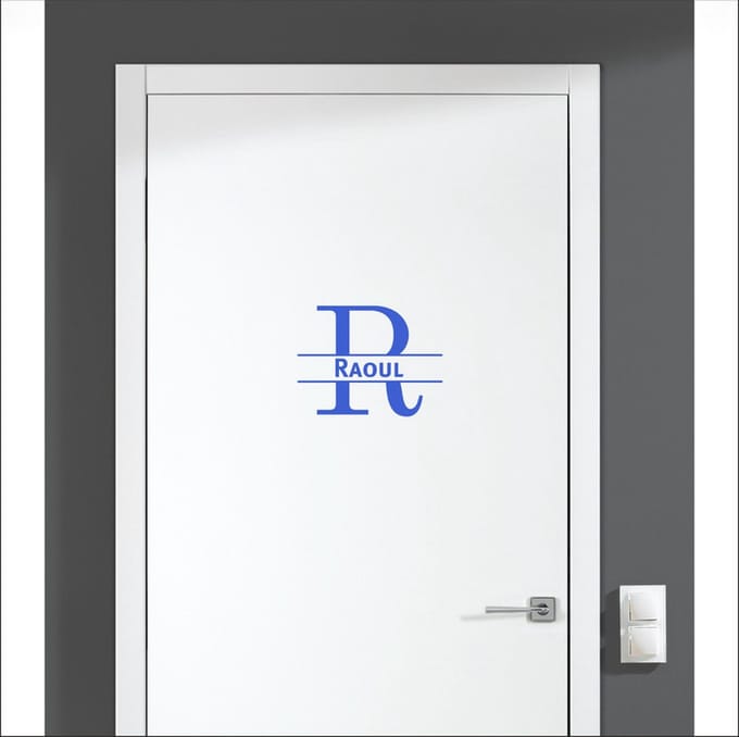 Deursticker Met Naam -  Raoul - Blauw