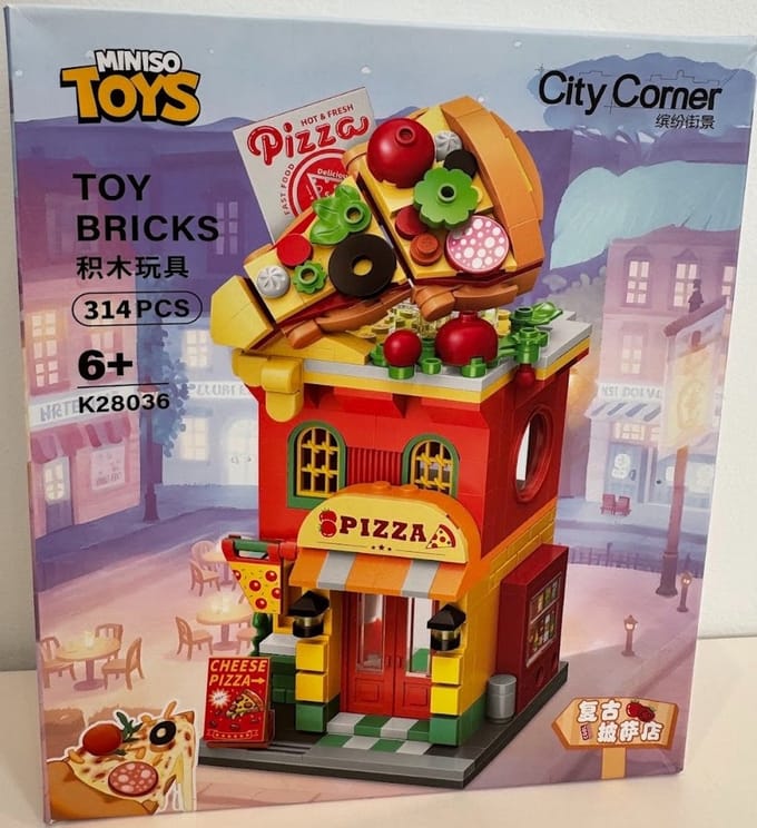 Pizza blokken - kinderen spelblokken - 314 blokken - kinderen spelgoed