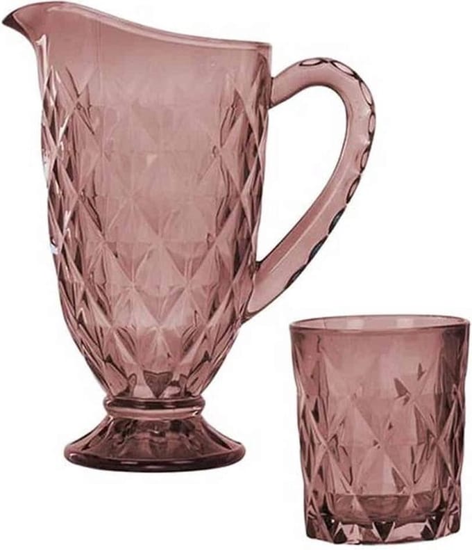 Drinkglazen glas set 7 sts - Paars