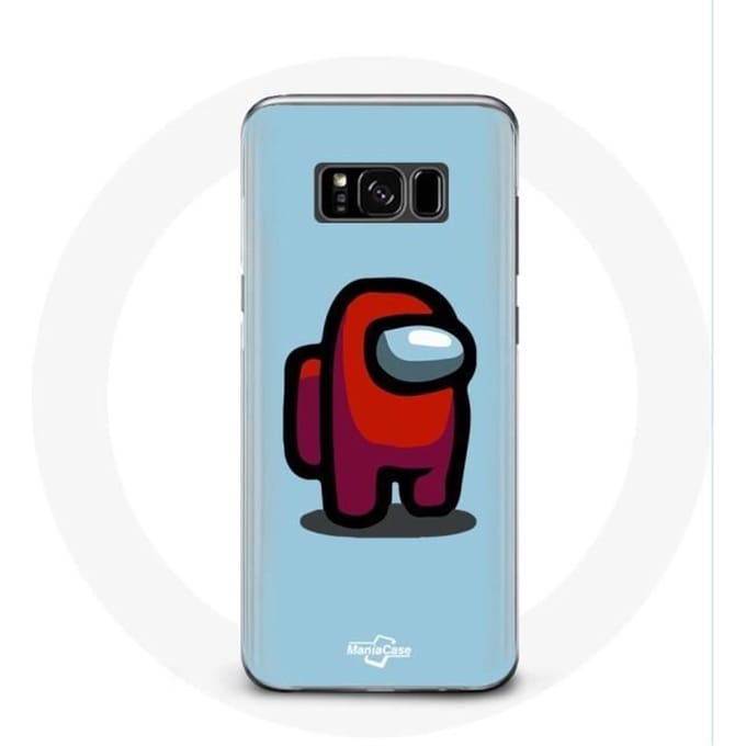 Case voor Samsung Galaxy S8 Among Us videogame Blauwe achtergrond blauw
