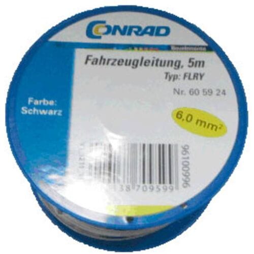 Conrad Components 605924 Voertuigkabel FLRY-B 1 x 6 mm² Zwart 5 m